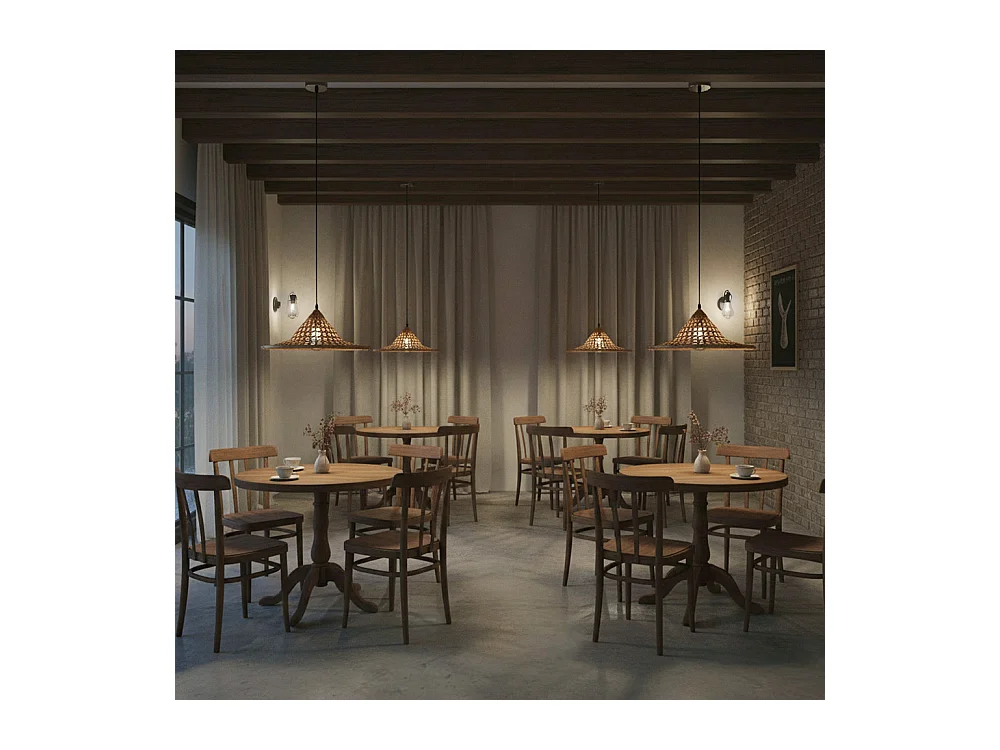 Bambus-Deckenlampe - Hängeleuchte im Boho-Bali-Design - Flora