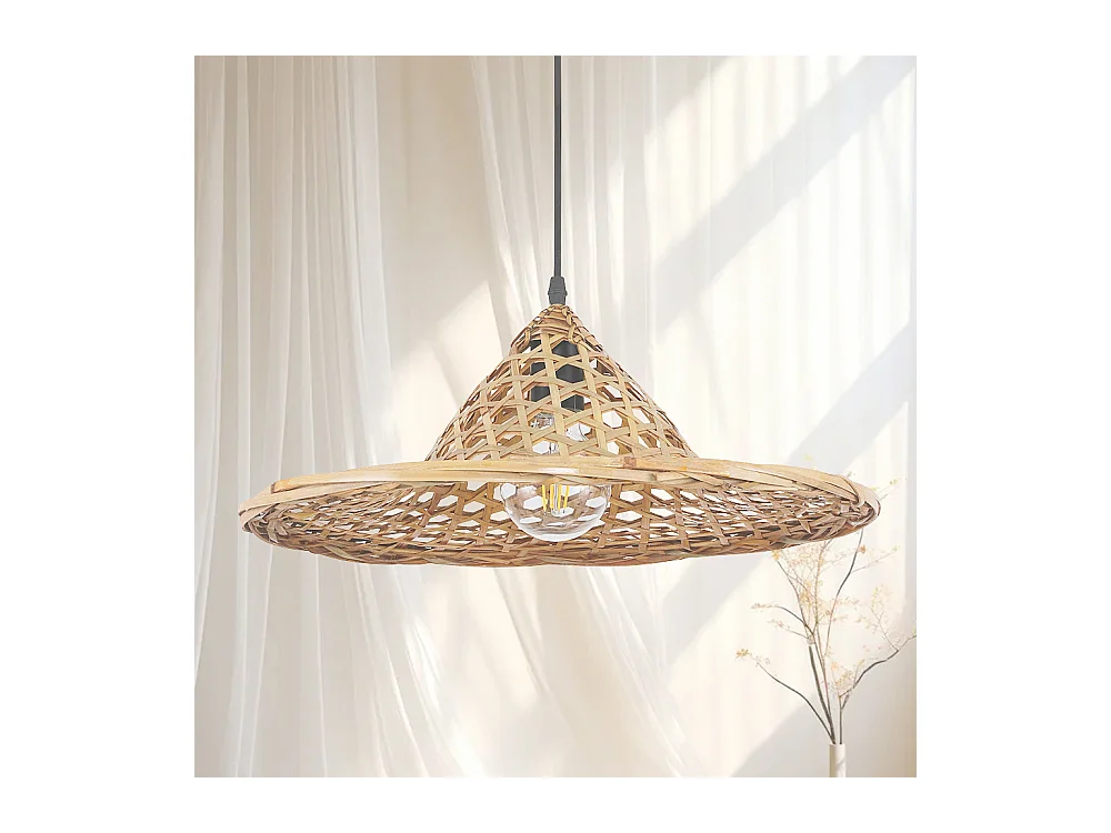 Bambus-Deckenlampe - Hängeleuchte im Boho-Bali-Design - Flora