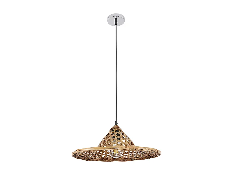 Lampe de plafond en bambou - Lampe suspendue de stile Boho Bali - Flora Bois naturel