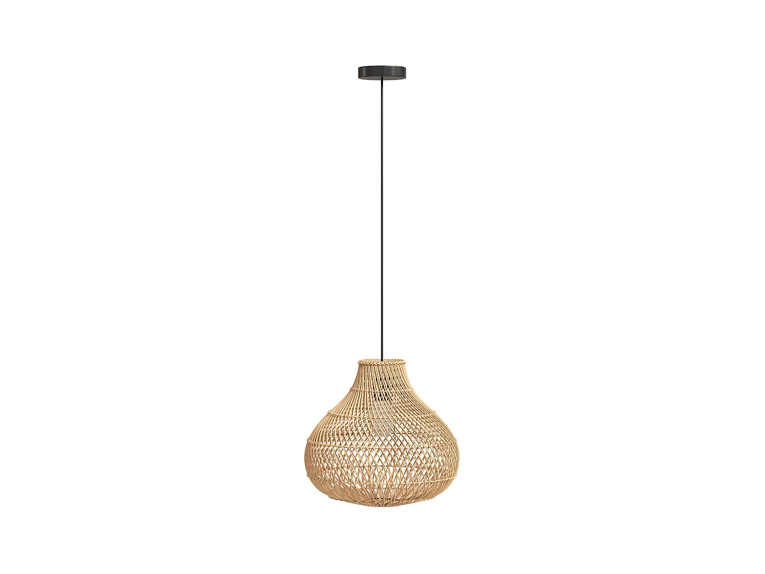 Lampe de plafond en rotin - Lampe suspendue bohème de Bali - Wayan Naturel