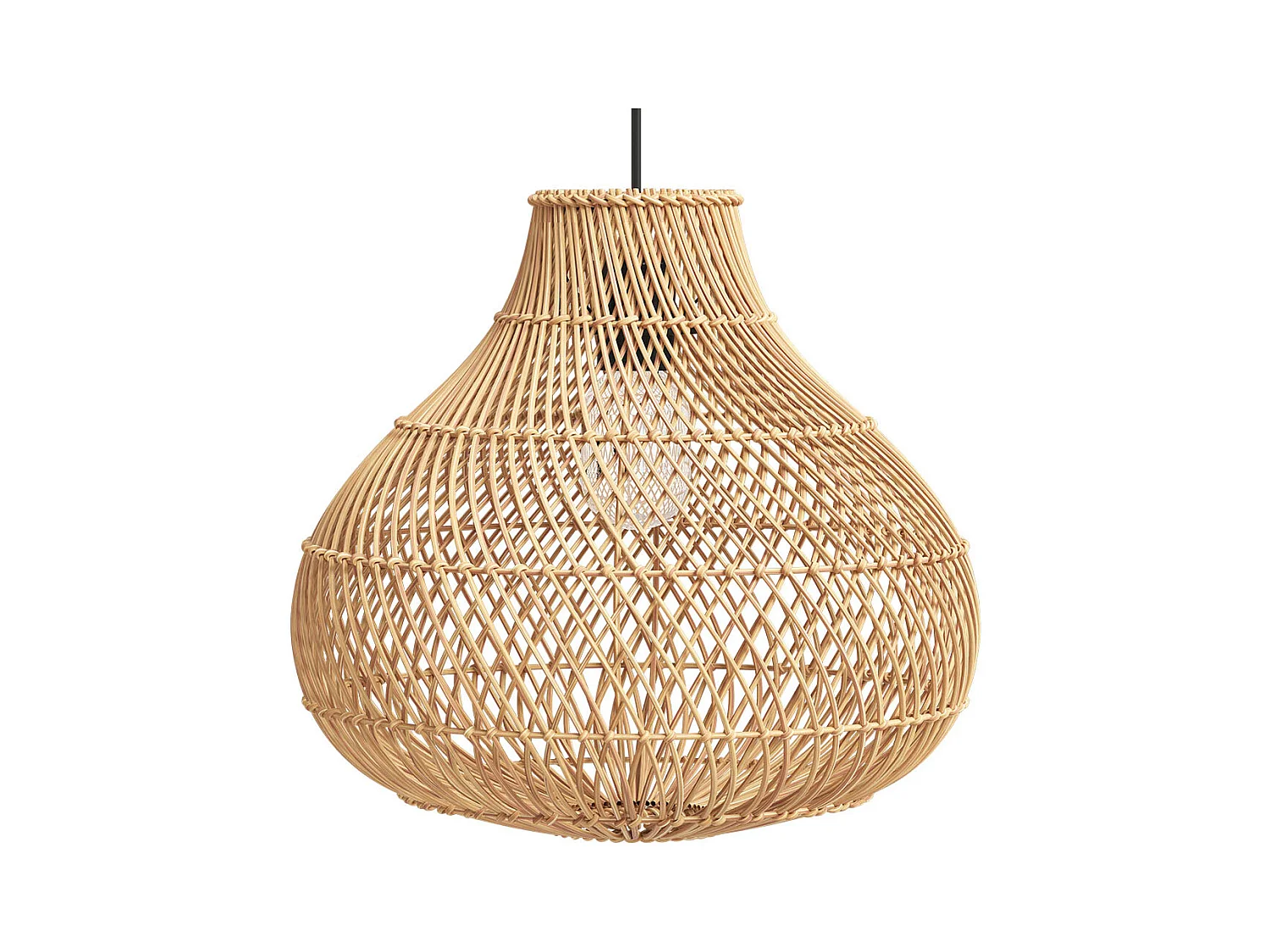 Lampe de plafond en rotin - Lampe suspendue bohème de Bali - Wayan Naturel