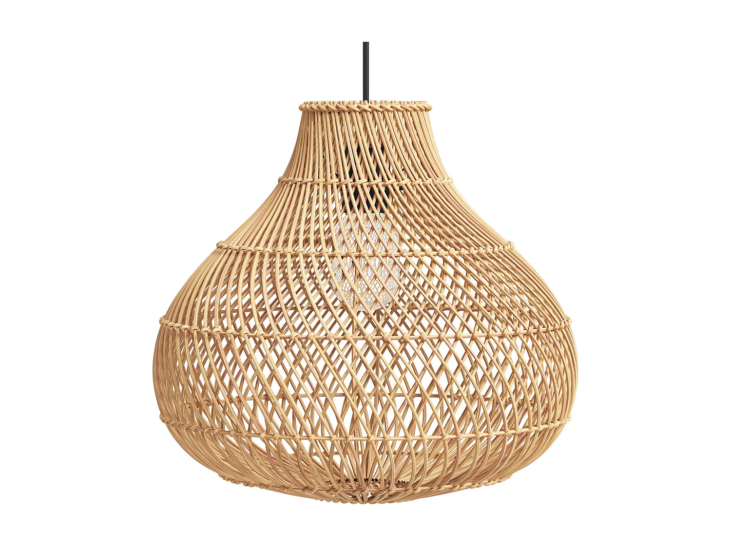 Lampada a soffitto in rattan - Lampada a sospensione boho di Bali - Wayan