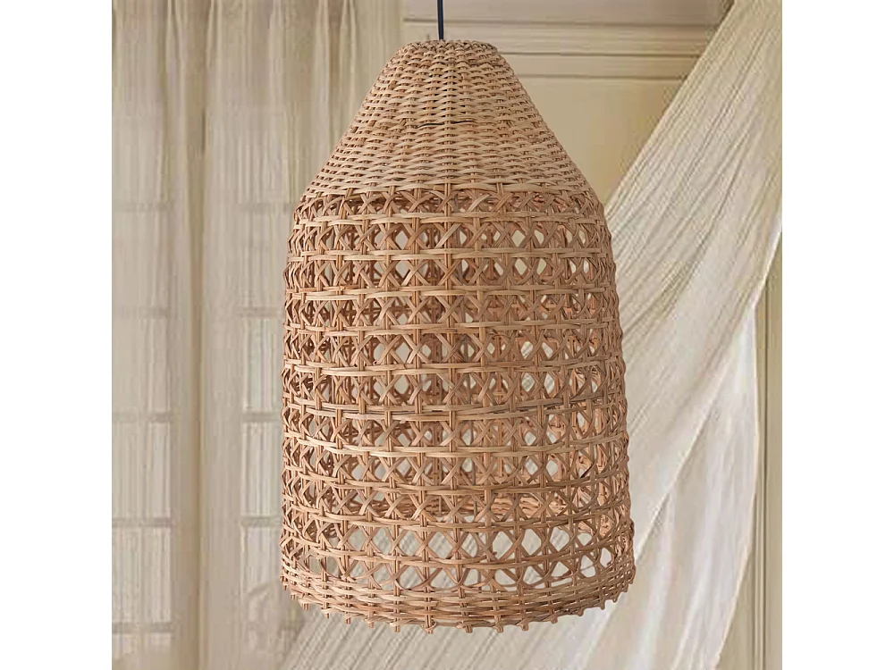 Lampada a soffitto in rattan - Lampada a sospensione in stile Boho Bali - Fai