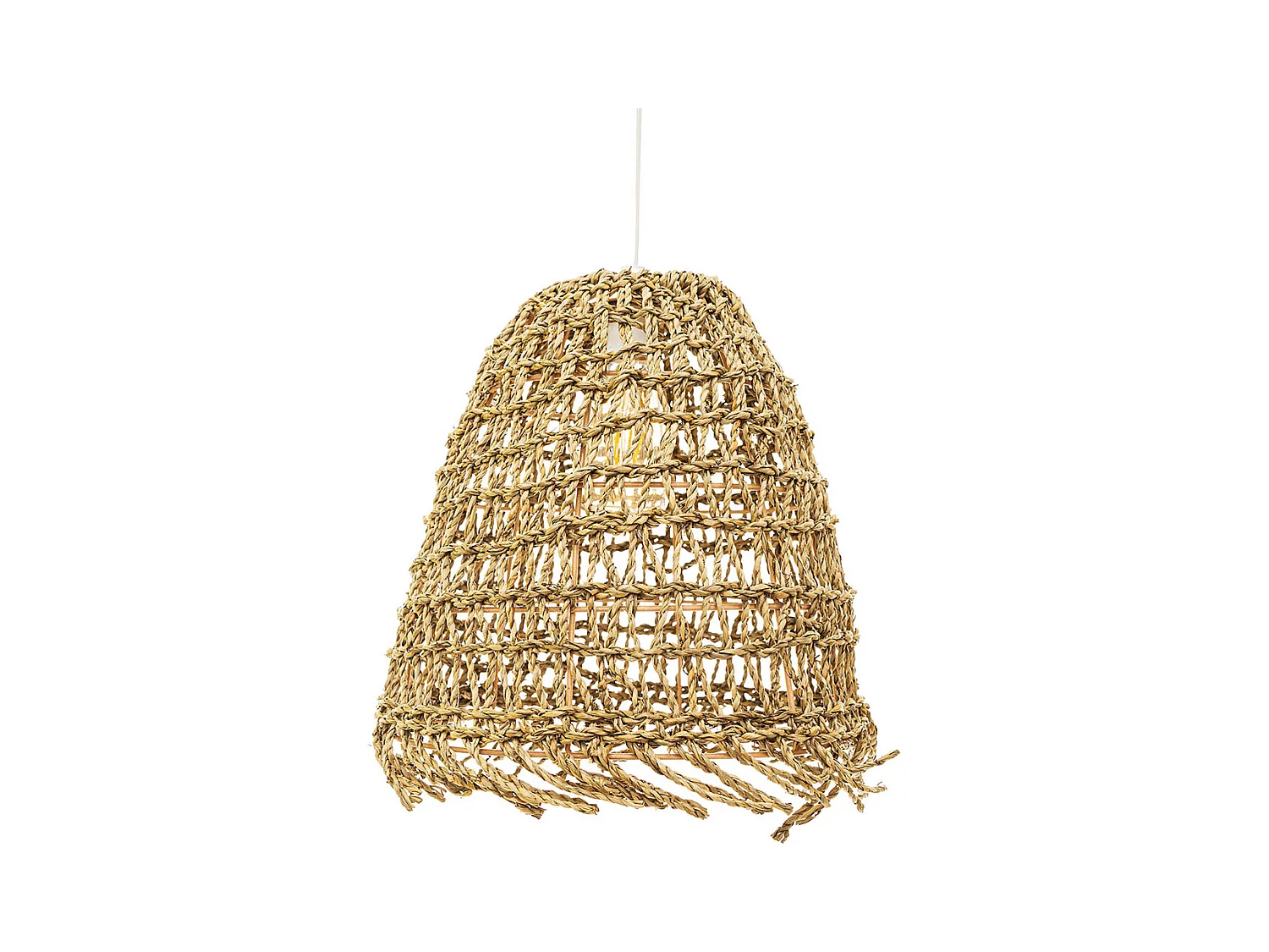 Lampe de plafond en rotin - Lampe suspendue stile Boho Bali - Linei Bois naturel