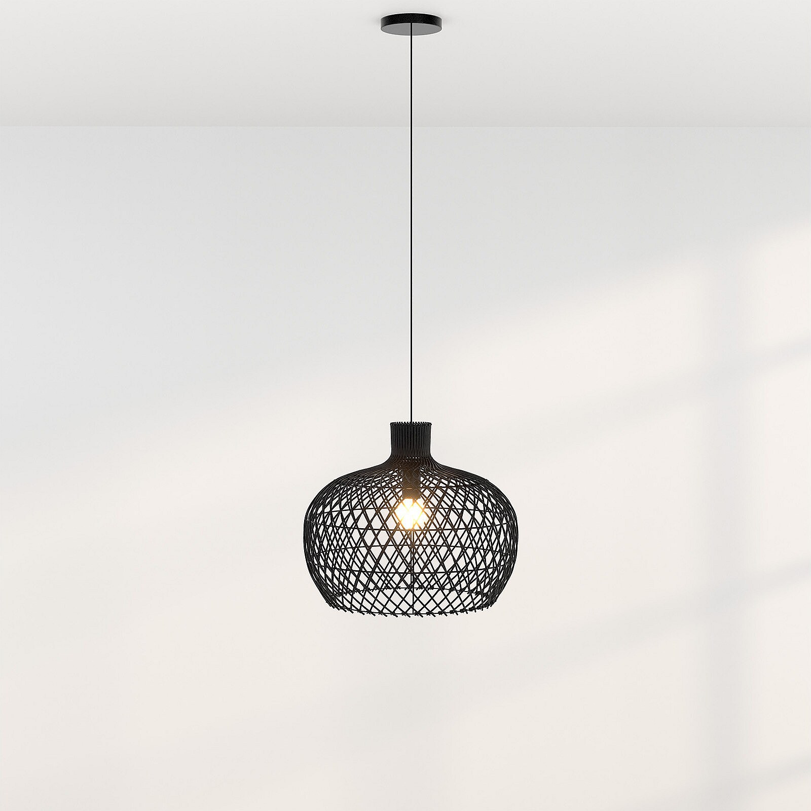 Lot De 3 Suspensions Lumineuses Extérieur - Alimentation Piles Avec Télécommande | Style Boho En Rotin | IP65 Étanche