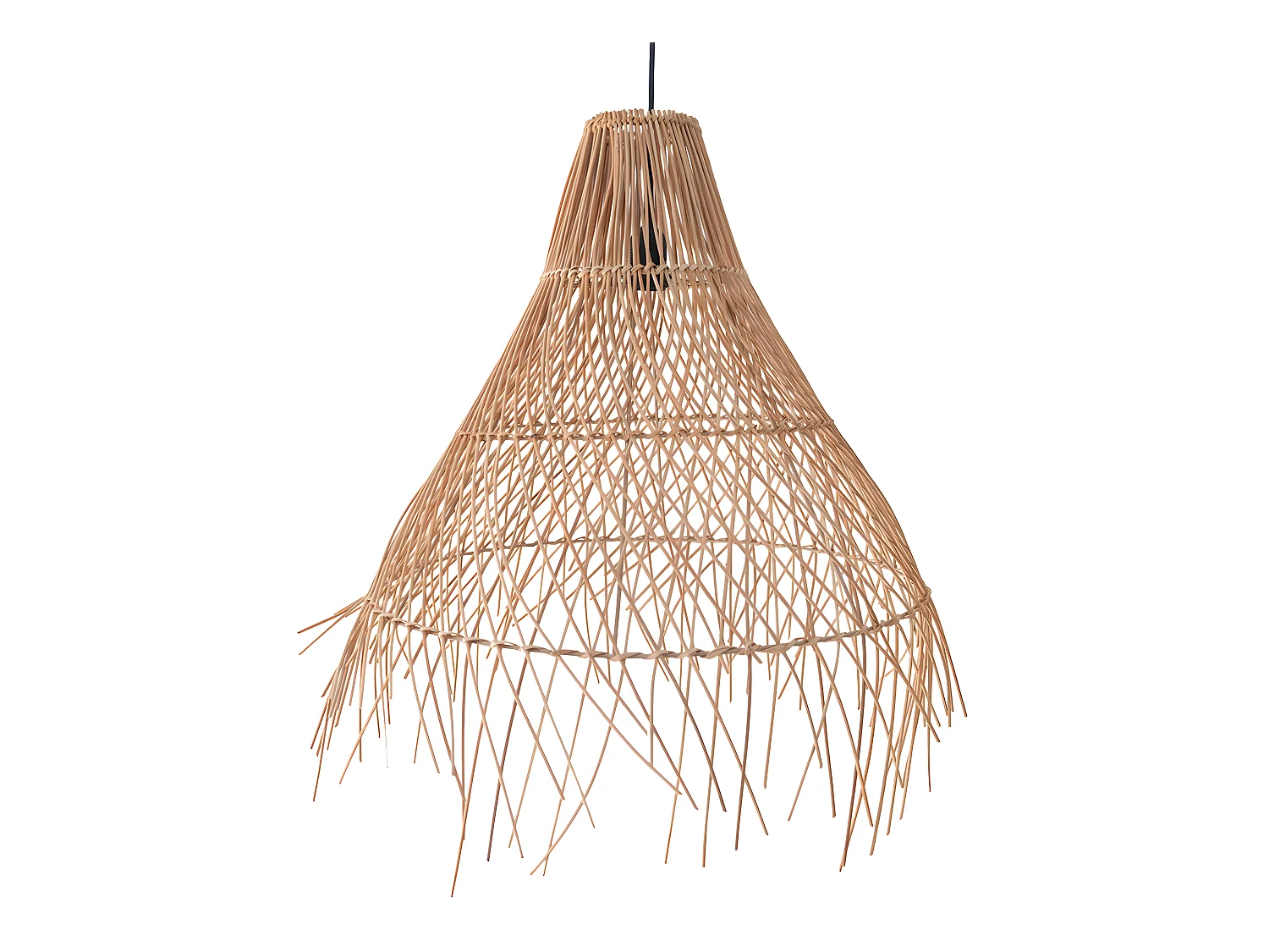 Lampe de plafond en rotin - Lampe suspendue de stile Boho Bali - Trui Naturel