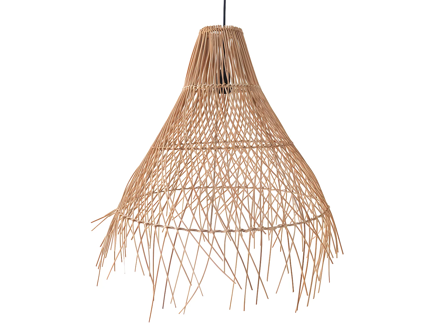 Lampada a soffitto in rattan - Lampada a sospensione in stile Boho Bali - Trui