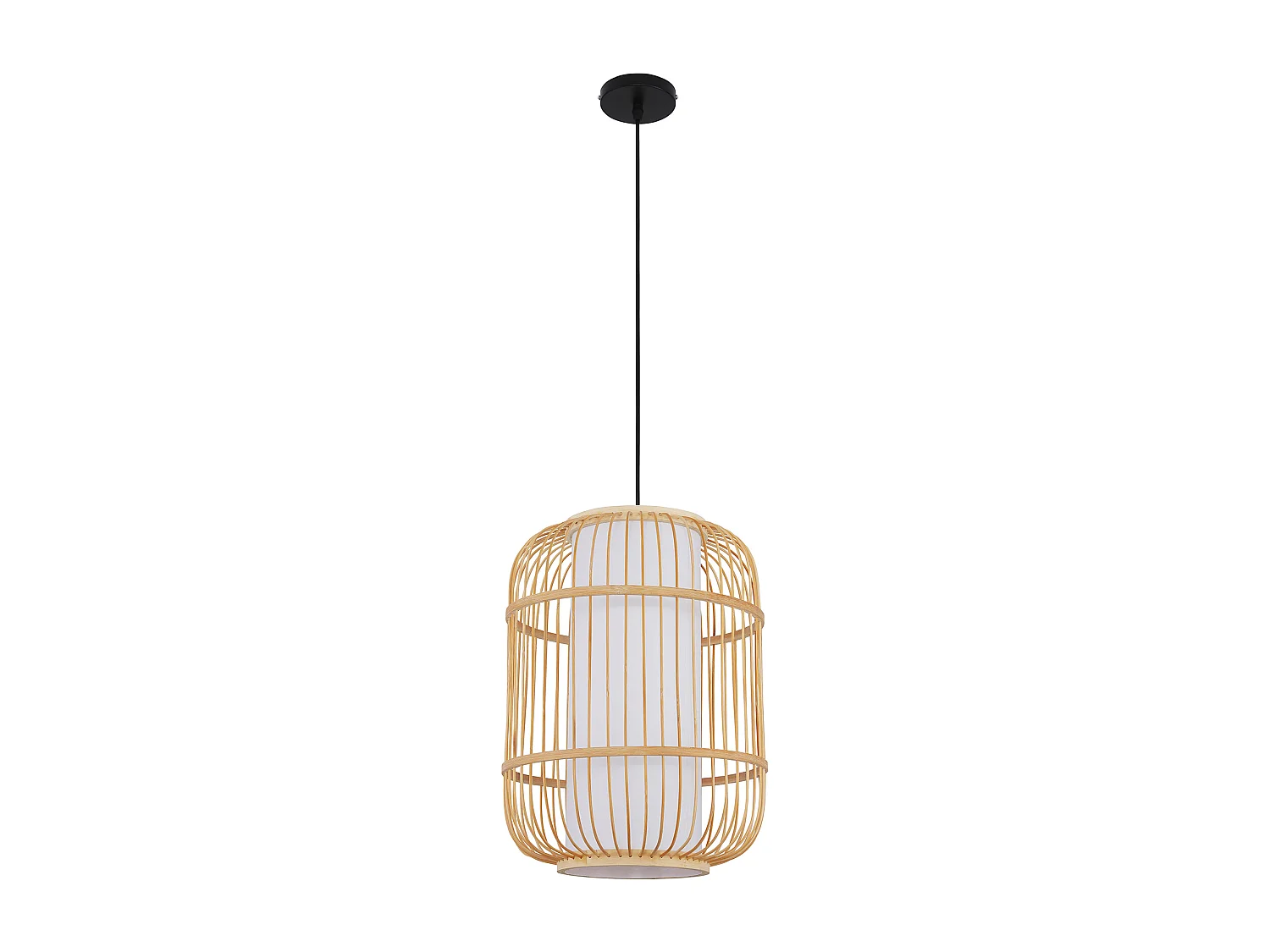 Lampe de plafond en bambou - Lampe suspendue au stile Boho Bali - Mane Bois naturel