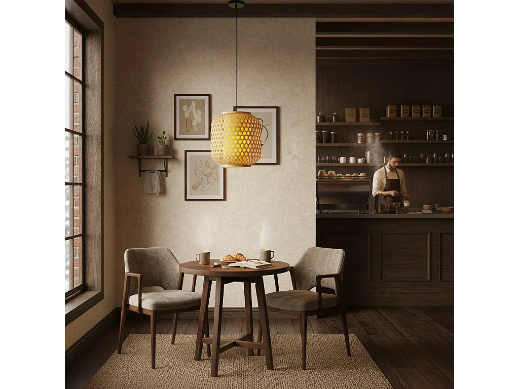 Lampada da soffitto in bambù - Lampada a sospensione in stile Boho Bali - Ubon