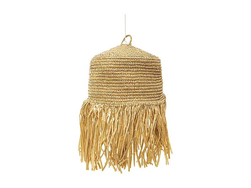 Deckenlampe aus Raffia -  Boho-Bali-Design-Pendelleuchte - Lanui
