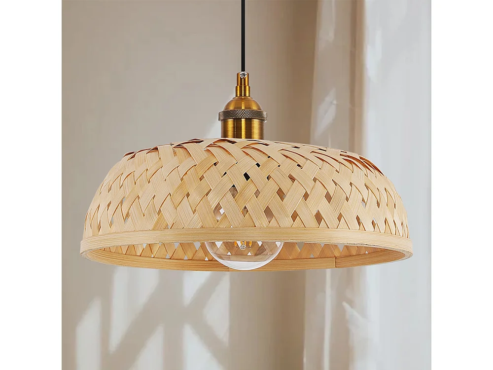Lampada a soffitto in bambù - Lampada a sospensione in stile Boho Bali - Atria