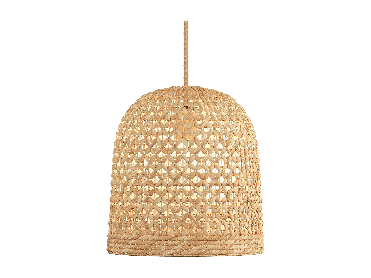 Suspension en rotin - Lampe suspendue design boho Bali - 50cm - Rava Naturel
