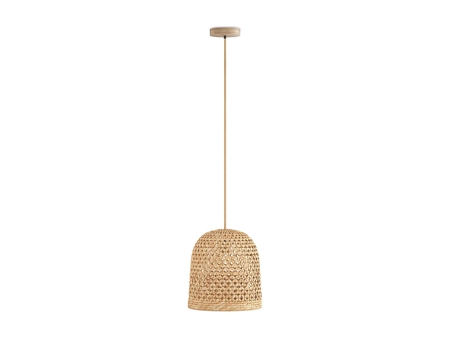 Suspension en rotin - Lampe suspendue design boho Bali - 50cm - Rava Naturel