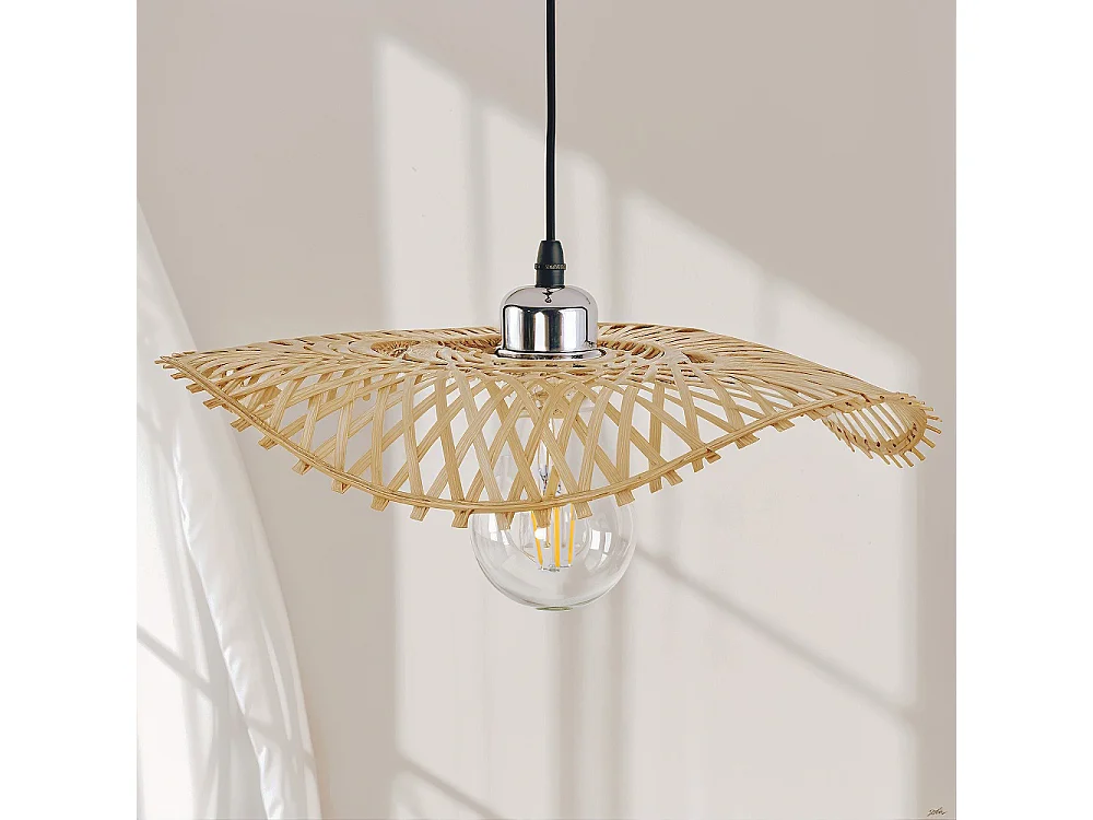 Deckenlampe aus Bambus -  Boho-Bali-Design-Pendelleuchte - Noila
