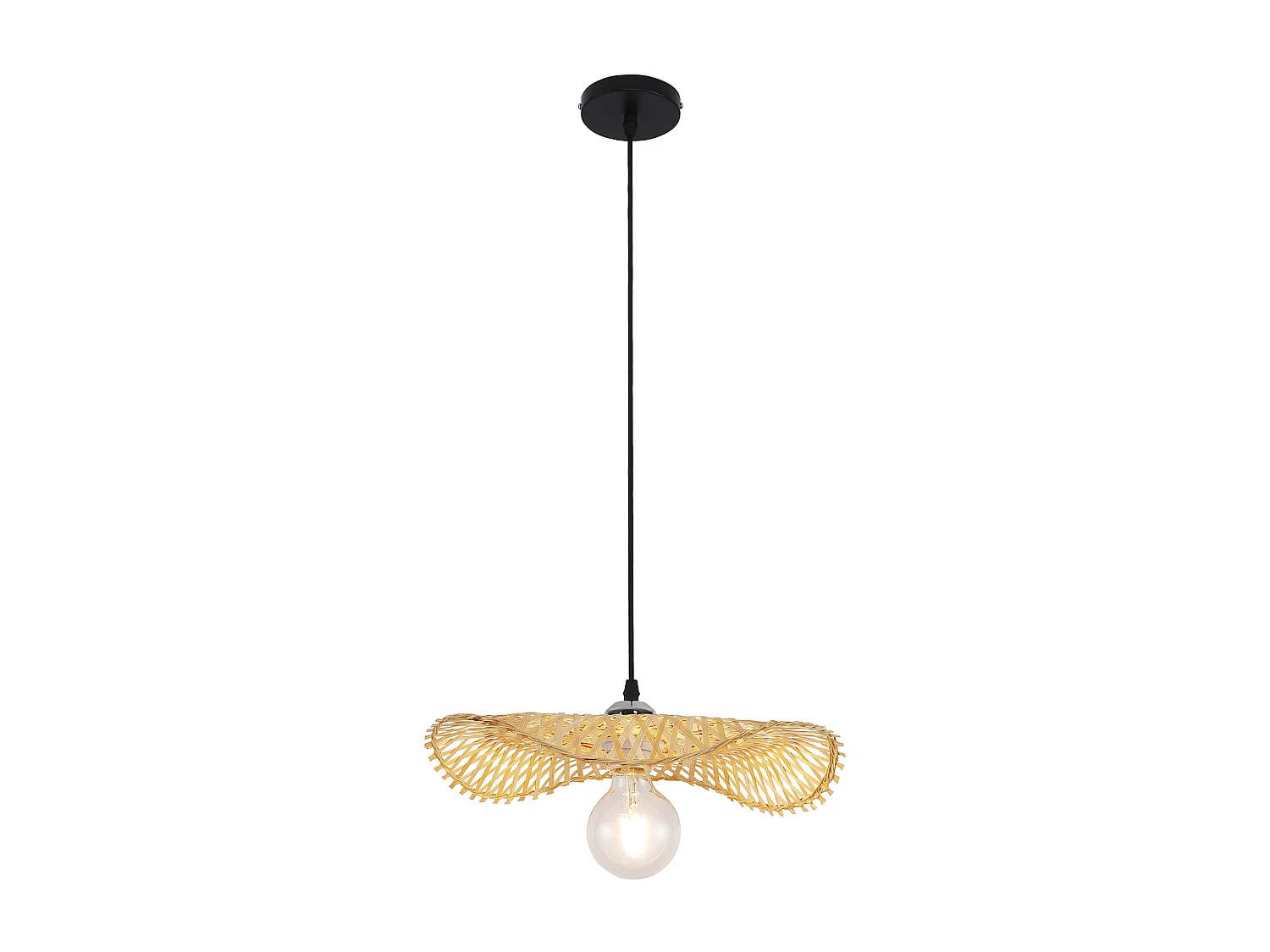 Deckenlampe aus Bambus -  Boho-Bali-Design-Pendelleuchte - Noila