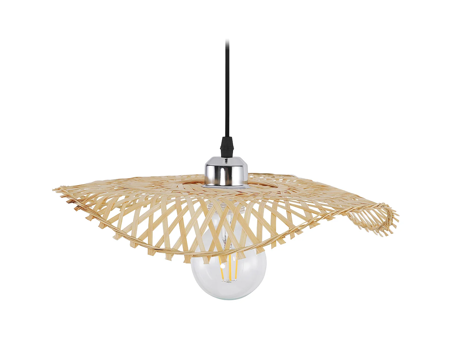 Deckenlampe aus Bambus -  Boho-Bali-Design-Pendelleuchte - Noila