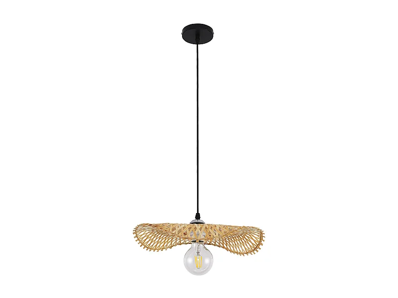 Lampada a soffitto in bambù - Lampada a sospensione stile Boho Bali - Noila
