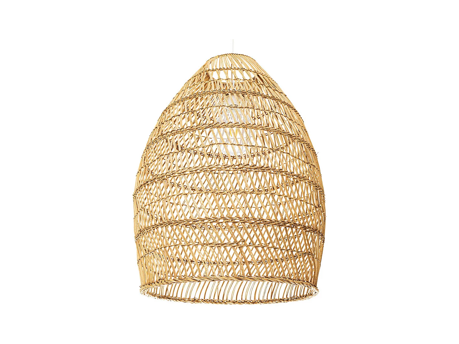 Lampe de plafond en rotin - Suspension de stile Boho Bali - 50cm - Puong Bois naturel