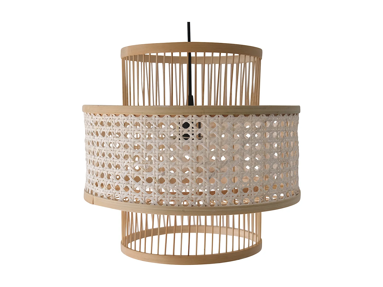 Deckenlampe aus Rattan -  Boho-Bali-Design-Pendelleuchte - Yei