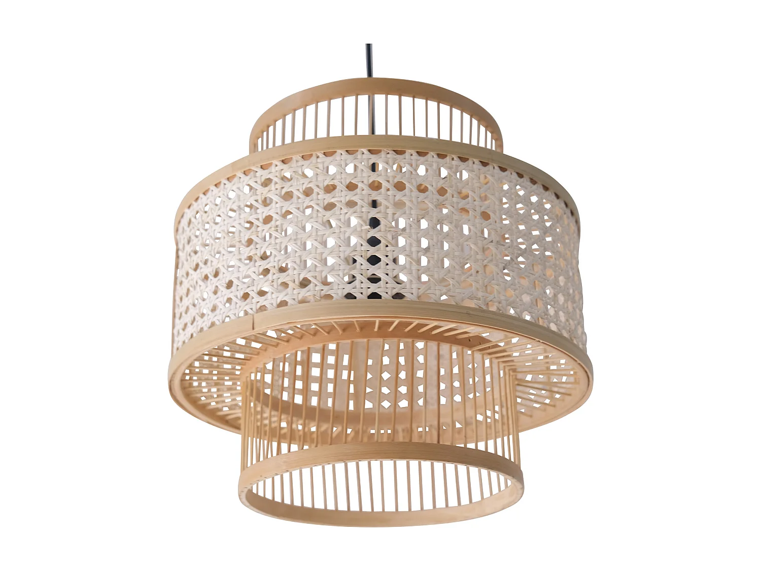 Deckenlampe aus Rattan -  Boho-Bali-Design-Pendelleuchte - Yei