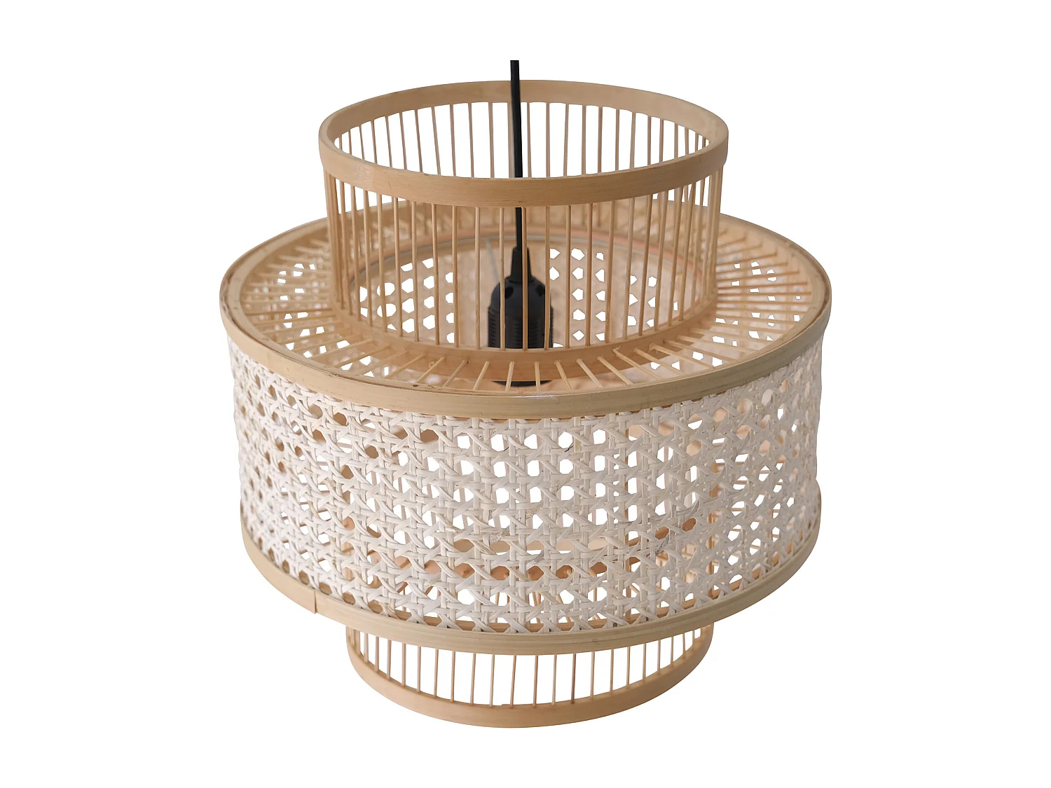 Deckenlampe aus Rattan -  Boho-Bali-Design-Pendelleuchte - Yei