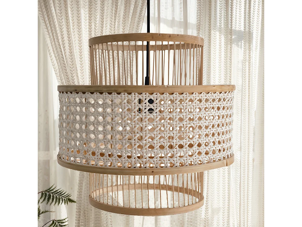 Lámpara de Techo de Ratán - Lámpara Colgante Diseño Boho Bali - Yei