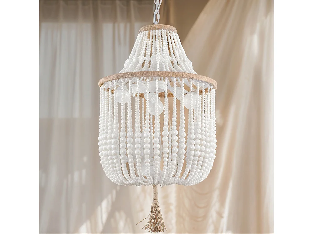 Lámpara de Techo Bolas de Madera - Lámpara Colgante Estilo Boho Bali - Lawan