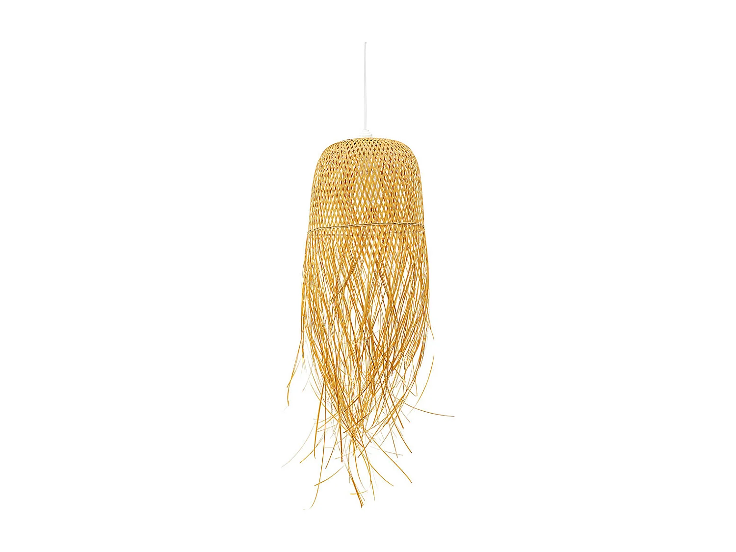 Lampe de plafond en bambou - Lampe suspendue de style Boho Bali - Thow Bois naturel