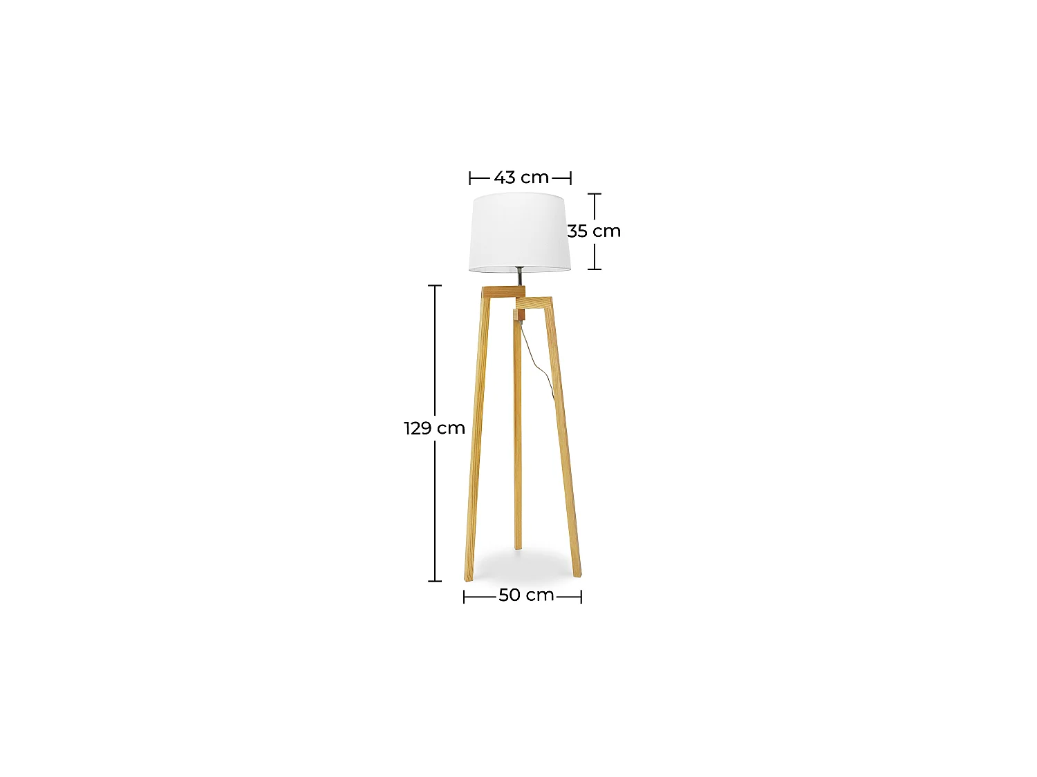 Dreibein Stehlampe - Wohnzimmerlampe im skandinavischen Design - Lon