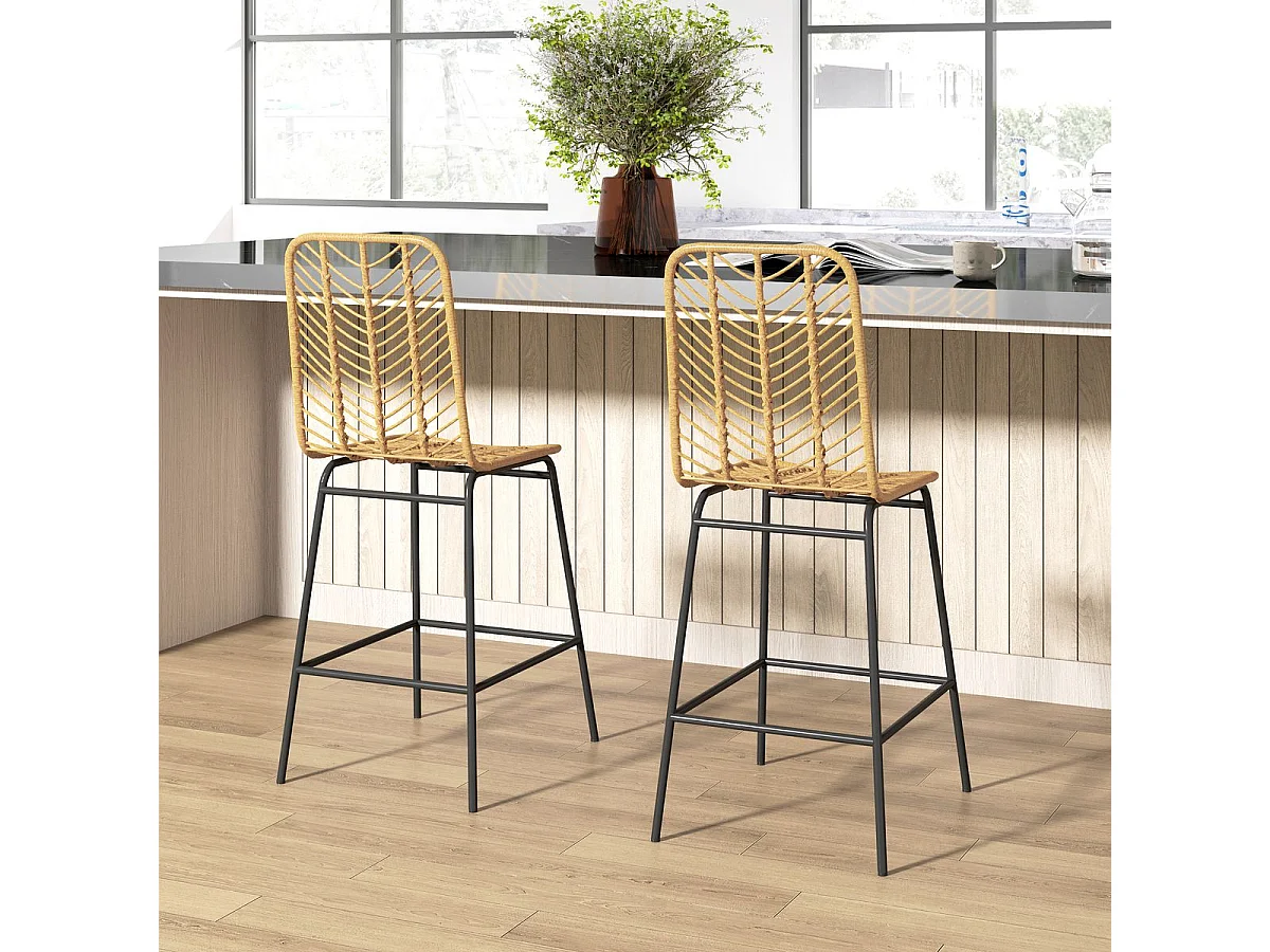 Taburetes de cocina madera natural 42.5x52x102 cm HOMCOM