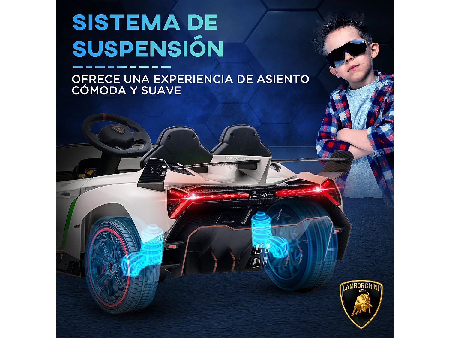 Coche eléctrico blanco 111x61x45 cm HOMCOM