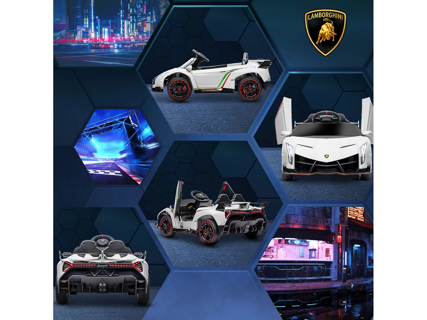 Coche eléctrico blanco 111x61x45 cm HOMCOM