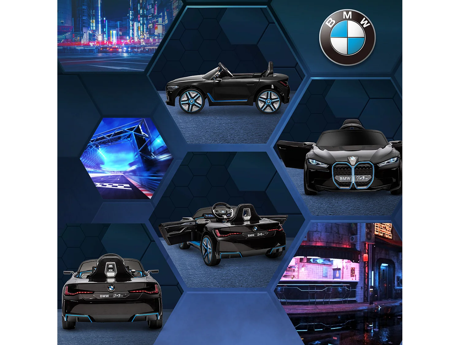 Coche eléctrico infantil negro 115x67x45 cm HOMCOM