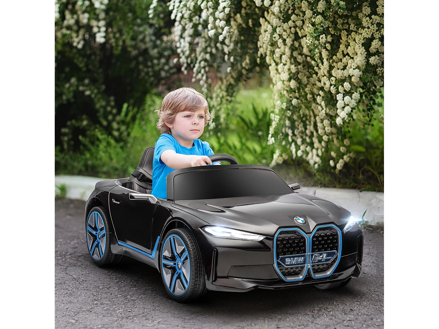 Coche eléctrico infantil negro 115x67x45 cm HOMCOM