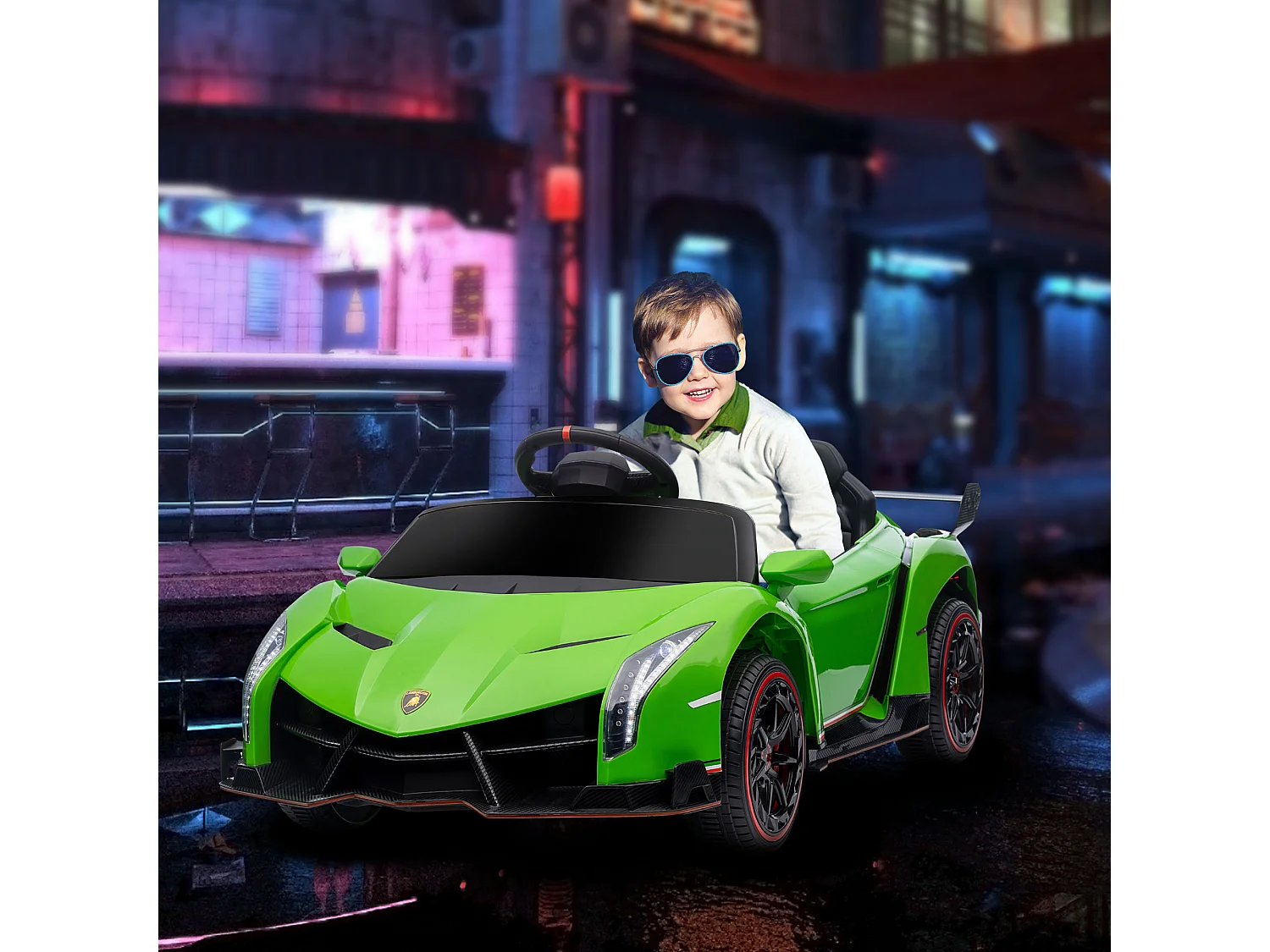 Coche eléctrico verde 111x61x45 cm HOMCOM