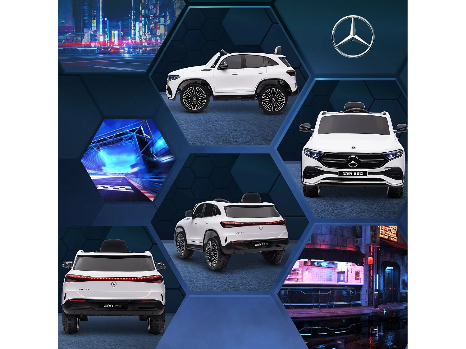 Coche eléctrico blanco 111.5x69x52.5 cm HOMCOM