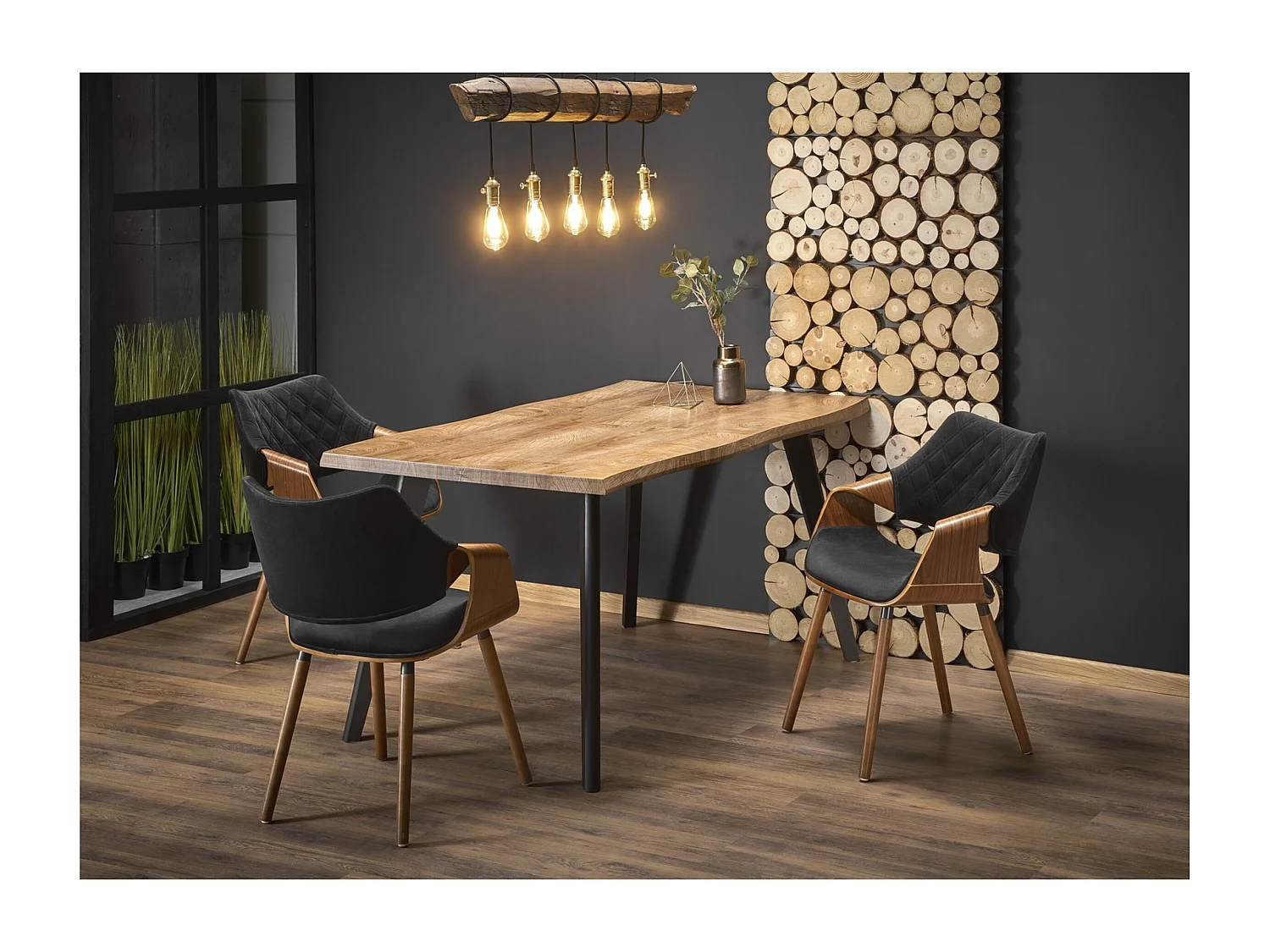 Esstisch Dickson M (90x150-210)/Braun&Schwarz