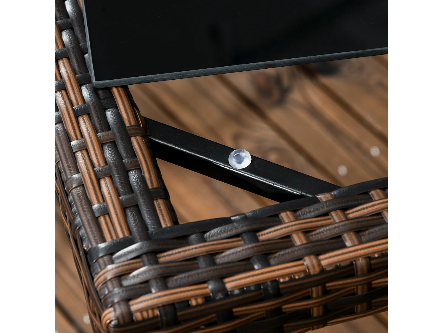 Muebles de ratán marrón 90x90x74 cm Outsunny