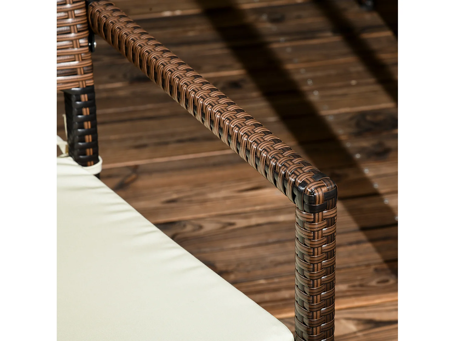 Muebles de ratán marrón 90x90x74 cm Outsunny