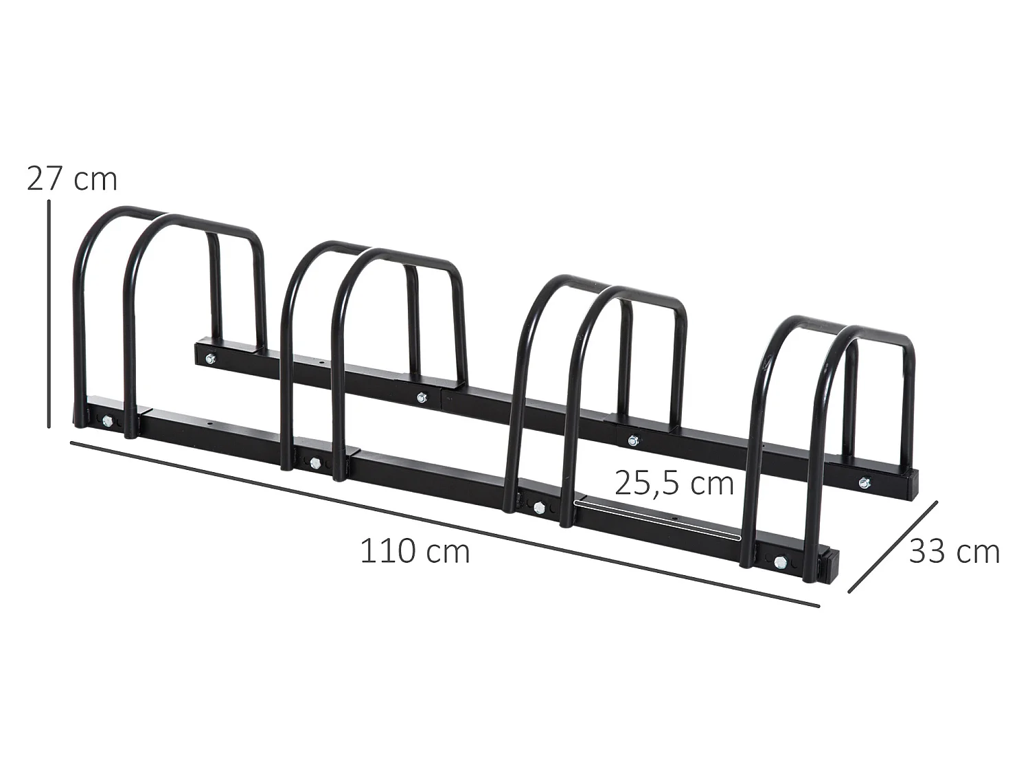 Aparcamiento para bicicletas negro 110x33x27 cm HOMCOM