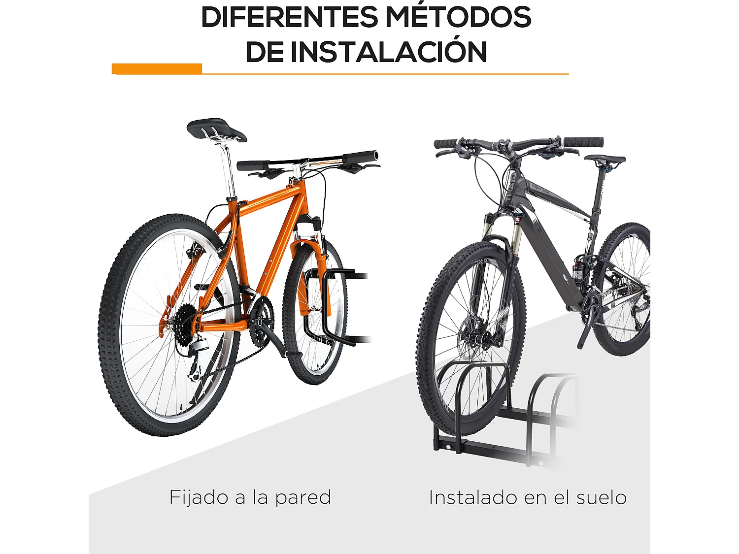 Aparcamiento para bicicletas negro 110x33x27 cm HOMCOM