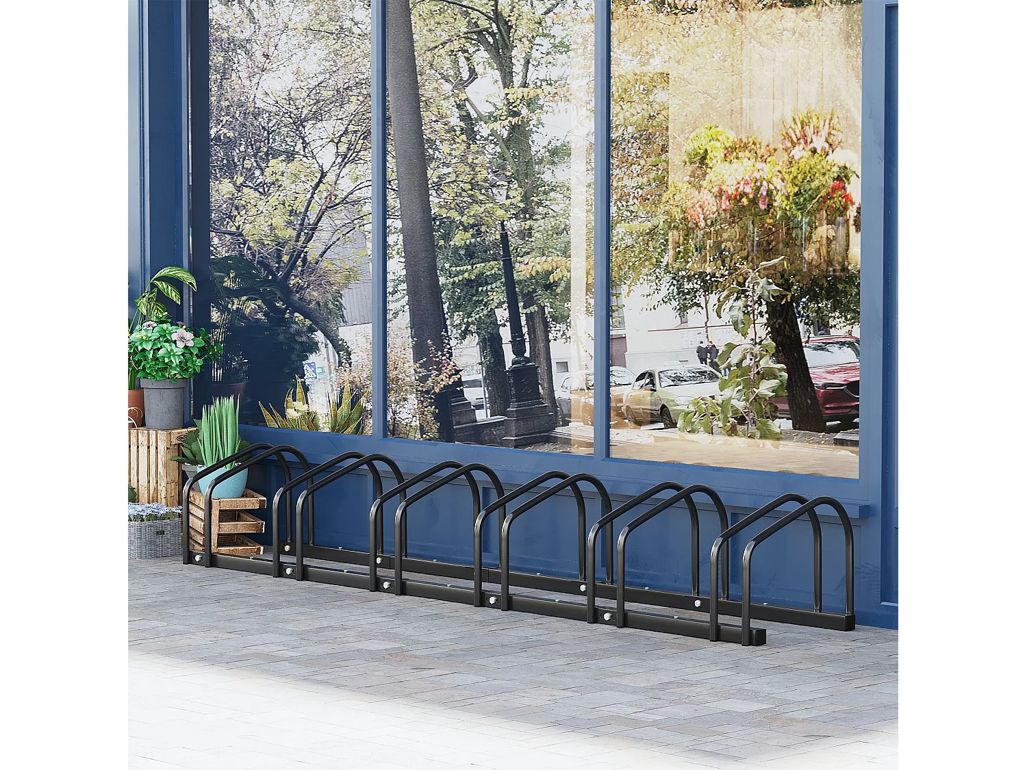 Aparcamiento para bicicletas negro 179x33x27 cm HOMCOM