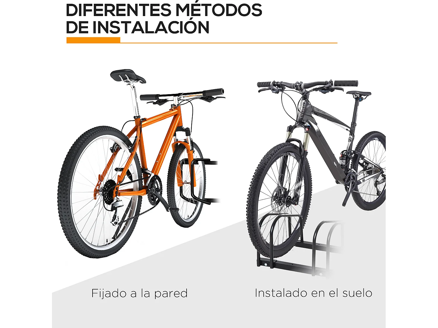 Aparcamiento para bicicletas negro 179x33x27 cm HOMCOM