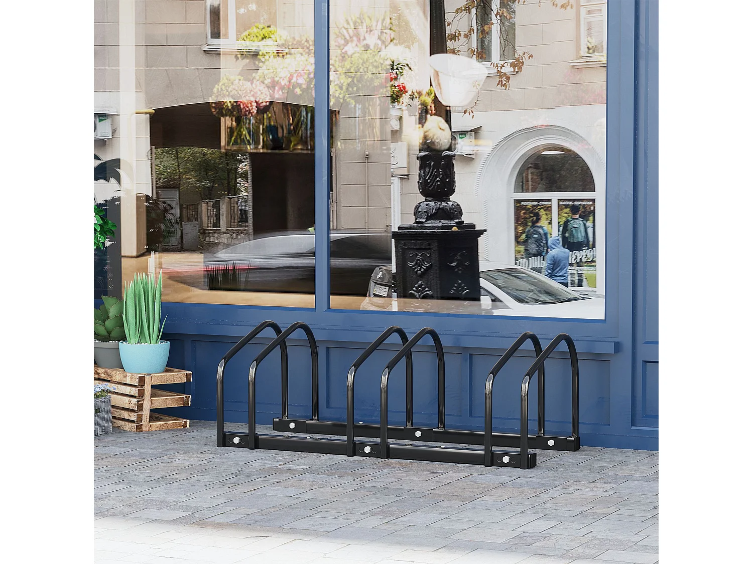 Aparcamiento para bicicletas negro 76x33x27 cm HOMCOM