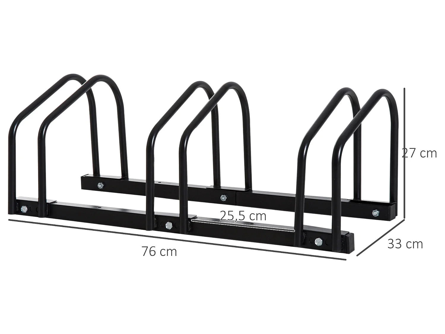 Aparcamiento para bicicletas negro 76x33x27 cm HOMCOM