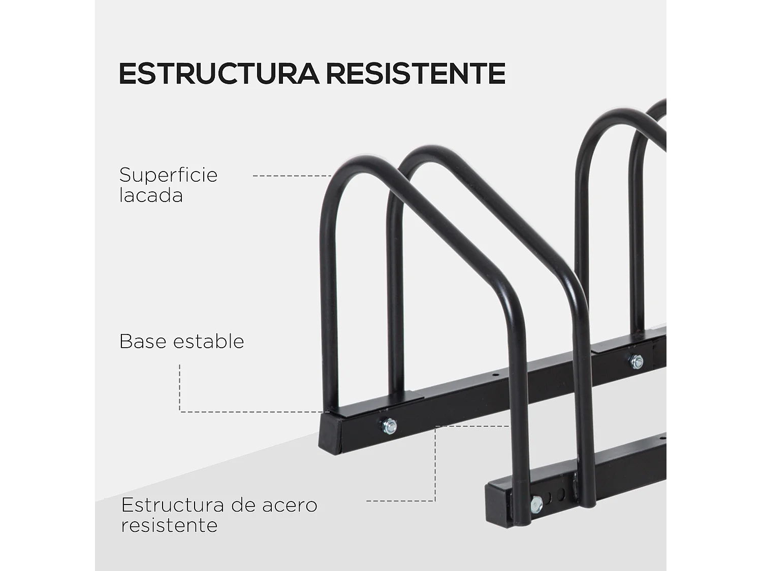 Aparcamiento para bicicletas negro 76x33x27 cm HOMCOM