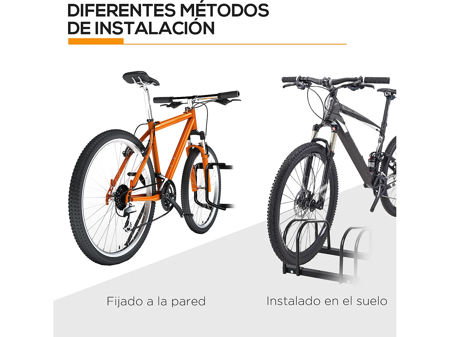 Aparcamiento para bicicletas negro 76x33x27 cm HOMCOM