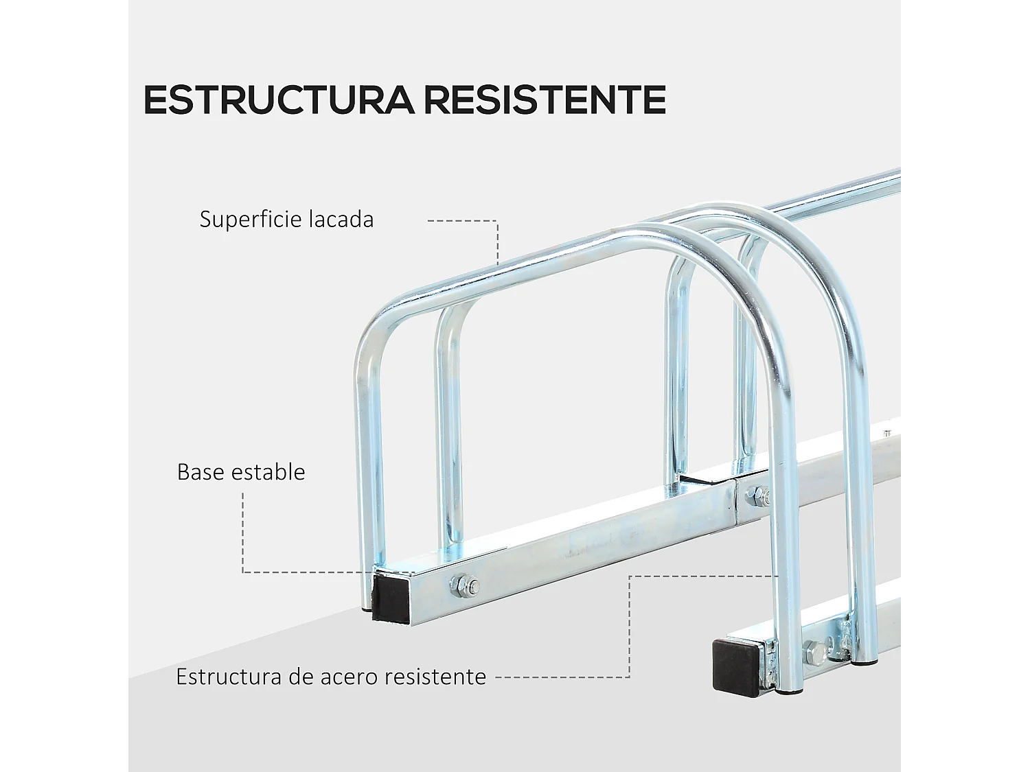 Aparcamiento para bicicletas plata 179x33x27 cm HOMCOM