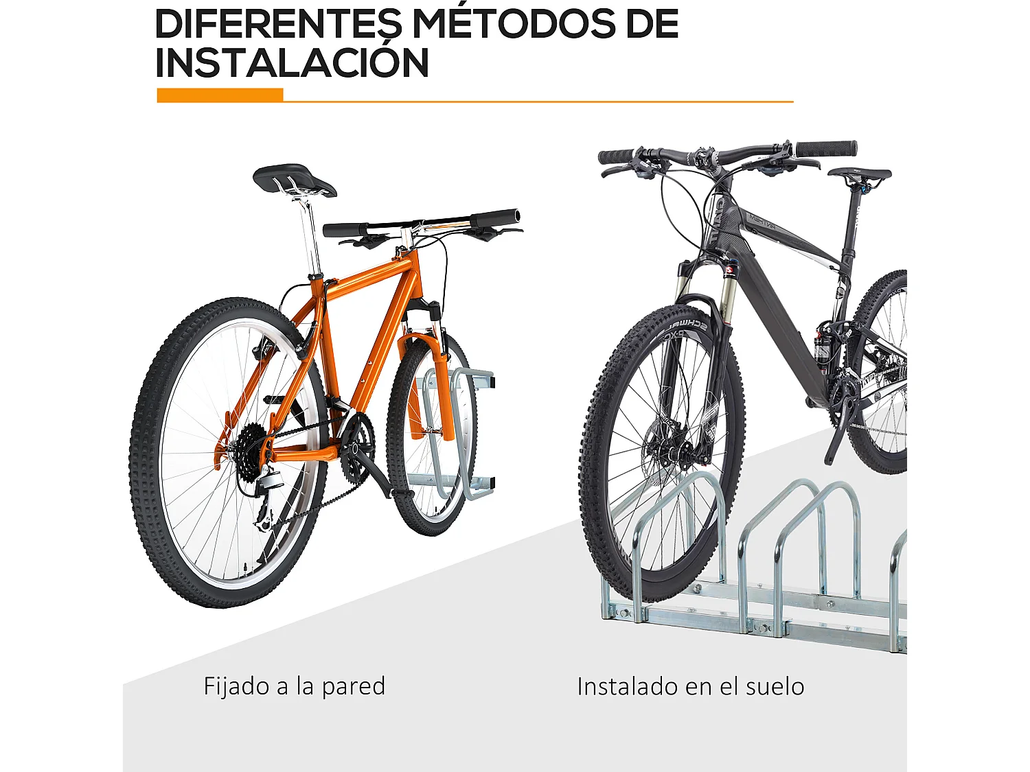 Aparcamiento para bicicletas plata 179x33x27 cm HOMCOM