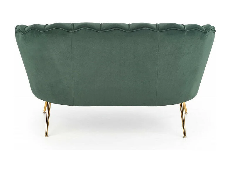 Divano a guscio in velluto verde con gambe in metallo dorato CAPRICA XL